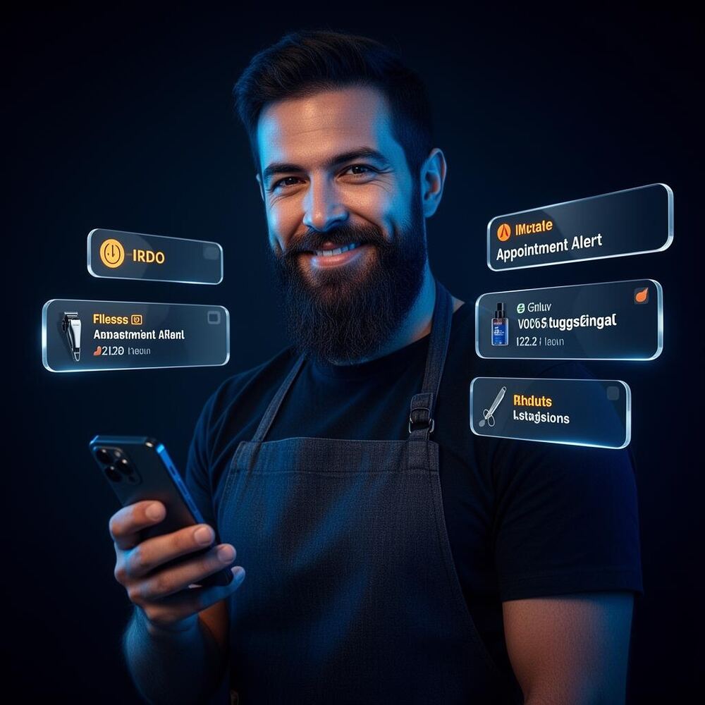 Barbeiro usando tecnologia Rizon